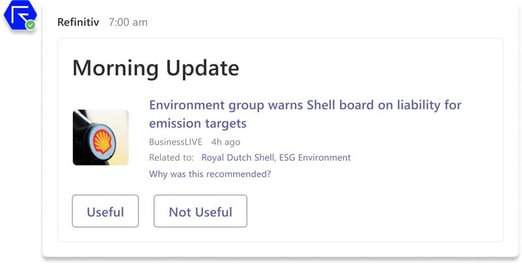 Refinitiv AI Alerts ESG